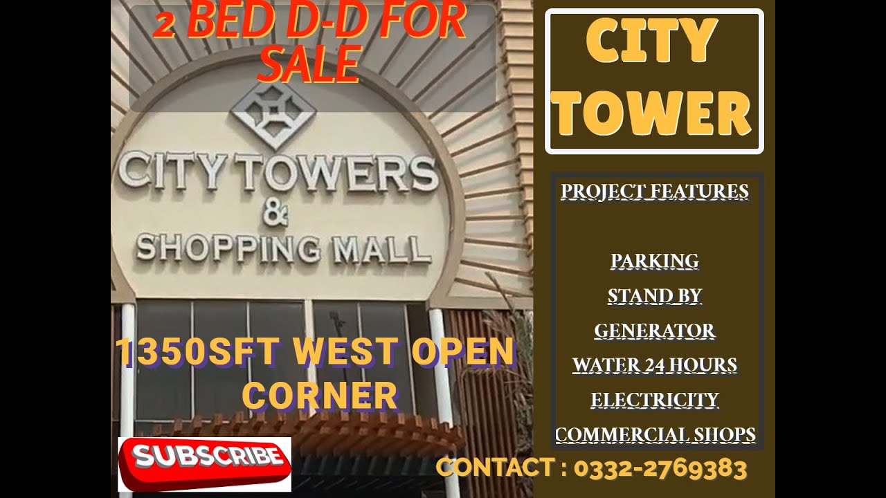 2 bed DD FOR SALE | City Tower 2 bed dd in Karachi | 1350 sft flat | Main University Rd