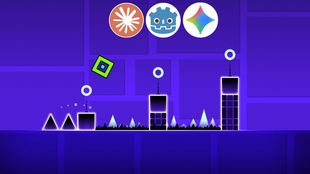 Usei Claude e Gemini pra Recriar GEOMETRY DASH na GODOT… deu MUITO ruim 😱