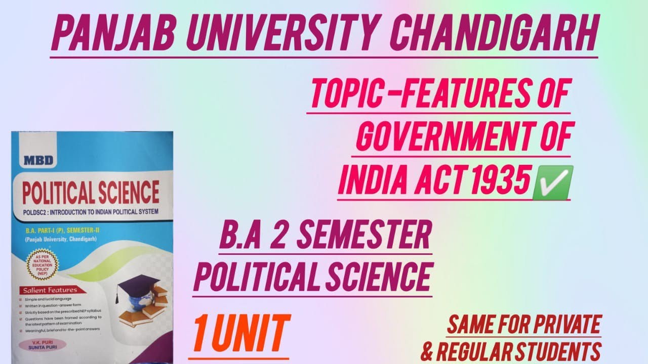 TOPIC -FEATURES  GOVERNMENT OF INDIA ACT 1935 ✅| B.A 2 SEM POLITICAL SCIENCE 🤗 NEP SYLLABUS 📝 PUCHD👈