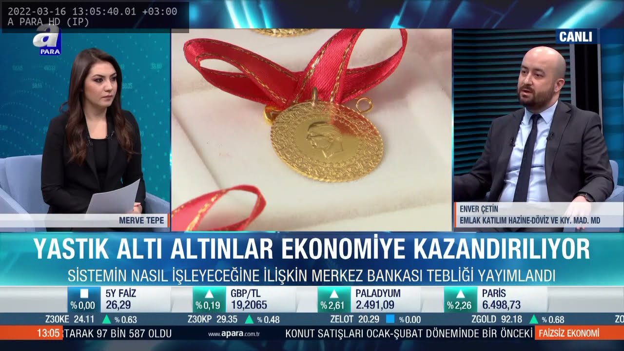 Emlak Katılım Hazine - Döviz ve Kıymetli Madenler Müdürümüz Sayın Enver Çetin A Para TV'de
