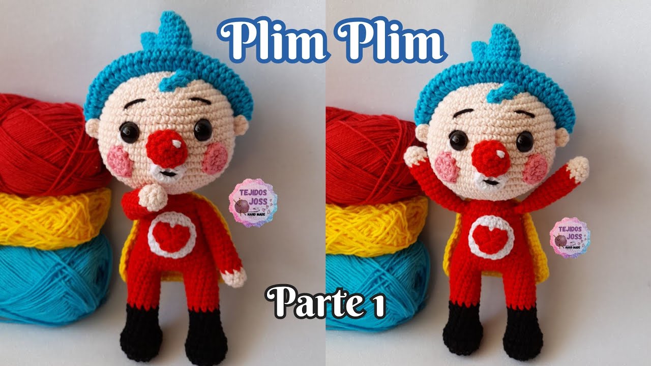 Payaso plim plim amigurumi parte 1 | Tejidos Joss |