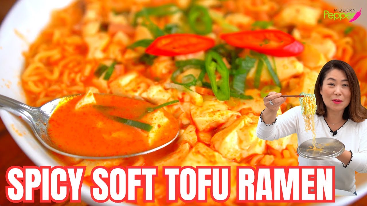 🌶 ADDICTIVE Soft Tofu Stew Ramen | KOREAN Ramen HACK that will blow your mind! 칼칼하고 맛있는 순두부라면