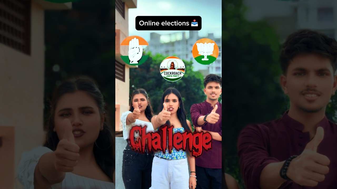 BJP❤️vs CJP💙vs Congress💚 #shorts #cjp #bjp #congress #cockroachjantaparty #viral #onlineelection
