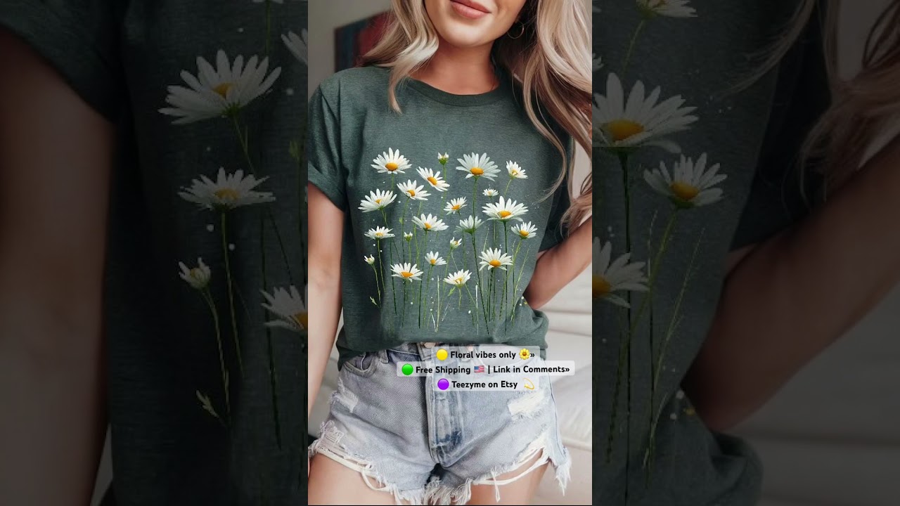 Chamomile Tee 🌼 |Floral Aesthetic T-Shirt |Gift for Her | Nature Style | Teezyme 