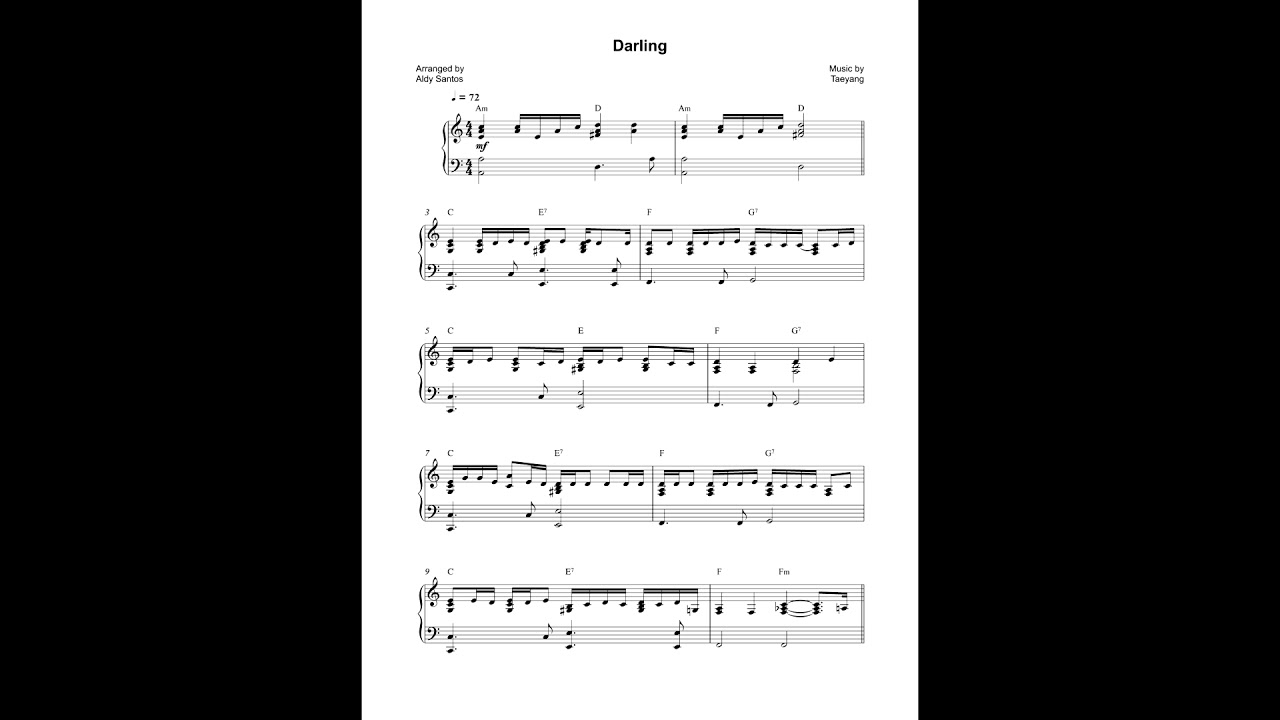 태양 (TAEYANG) - DARLING (Piano Cover)
