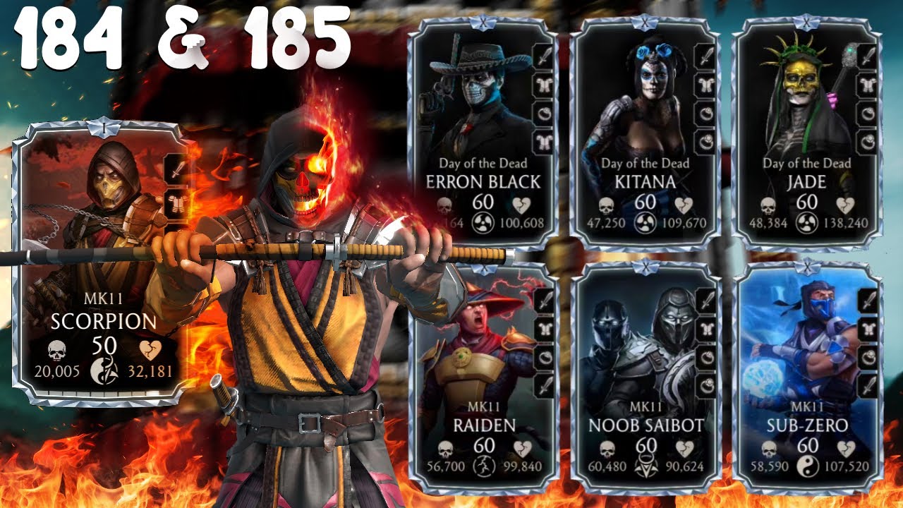 Klassic Fatal Tower Fight 184 & 185 with F1 MK11 Scorpion. MK Mobile.