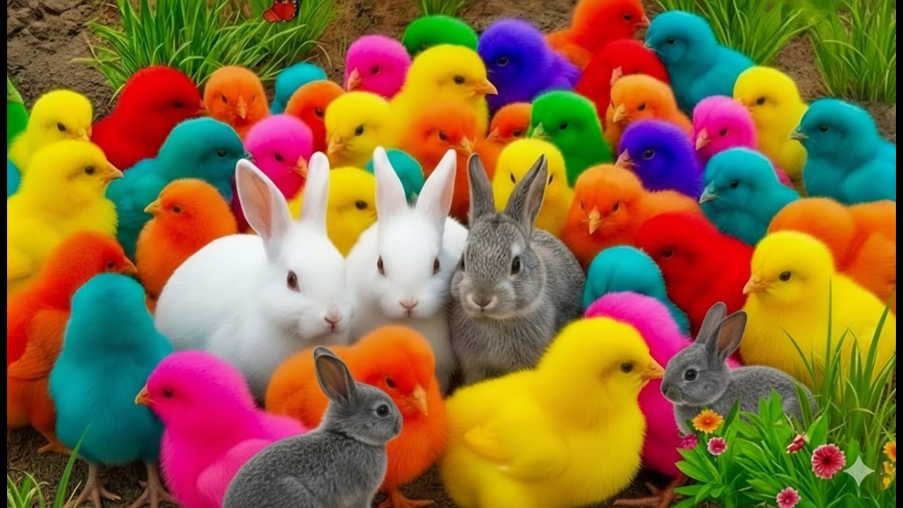Menangkap ayam lucu, ayam warna warni, ayam rainbow, bebek, angsa, ikan hias, ikan cupang, Kelinci