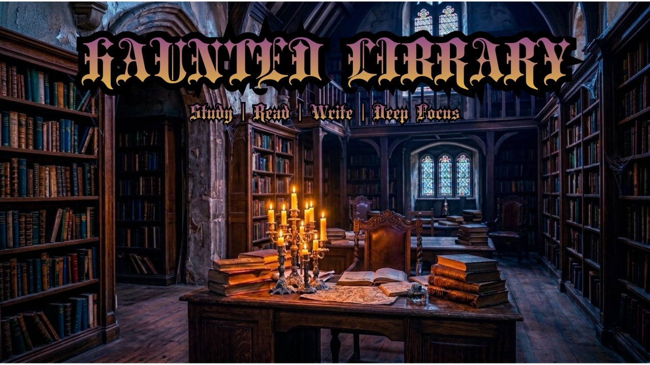 𝐀 𝐍𝐢𝐠𝐡𝐭 𝐈𝐧 𝐓𝐡𝐞 𝐇𝐚𝐮𝐧𝐭𝐞𝐝 𝐋𝐢𝐛𝐫𝐚𝐫𝐲 𝐖𝐢𝐭𝐡 𝐆𝐡𝐨𝐬𝐭𝐬 | 𝐌𝐮𝐬𝐢𝐜 𝐟𝐨𝐫 𝐒𝐭𝐮𝐝𝐲, 𝐑𝐞𝐚𝐝, 𝐖𝐫𝐢𝐭𝐞 | 𝐃𝐚𝐫𝐤 𝐀𝐜𝐚𝐝𝐞𝐦𝐢𝐚