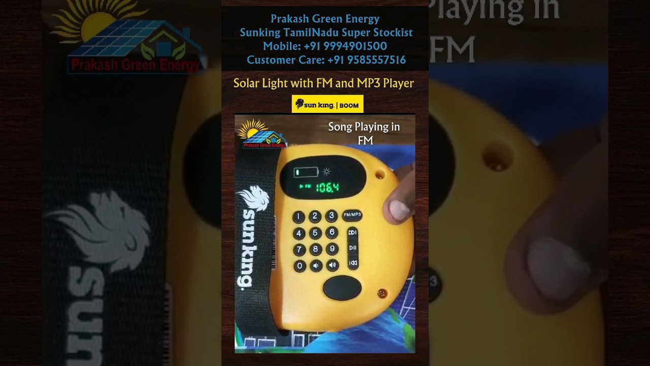 Solar Light with FM Radio and MP3 Player||Sun King Boom 5in1||Portable|| 
