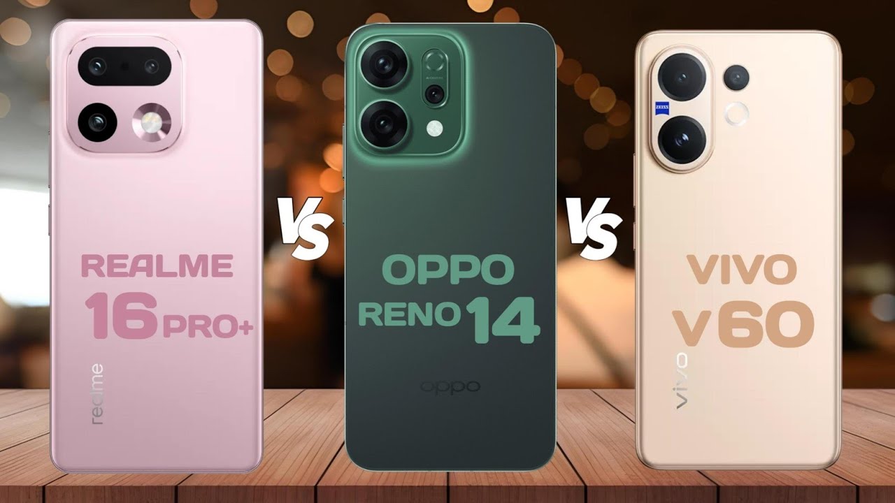 Realme 16 Pro+ Vs Oppo Reno 14 Vs Vivo V60