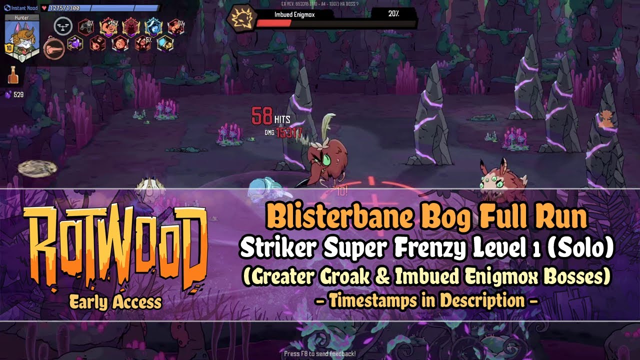 Rotwood Early Access - Blisterbane Bog [Striker Super Frenzy 1] Solo Run (Imbued Enigmox Boss)