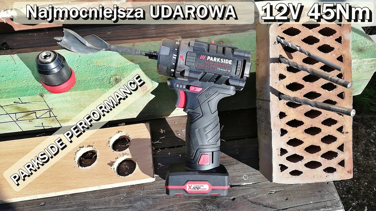 Najmocniejsza UDAROWA wiertarko wkrętarka Parkside Performance 12 V, PBSPA 12 A1