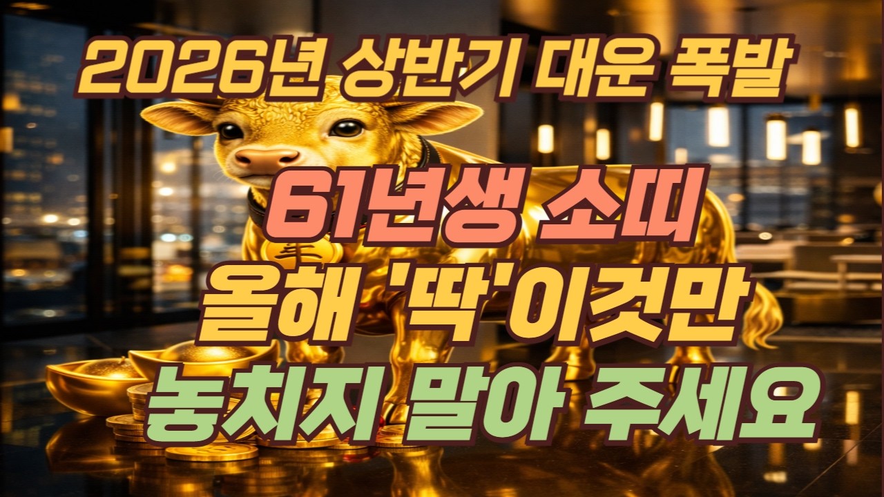 61년생 '소띠' '2026년' 상반기 지난날을 보상받습니다 축하합니다
