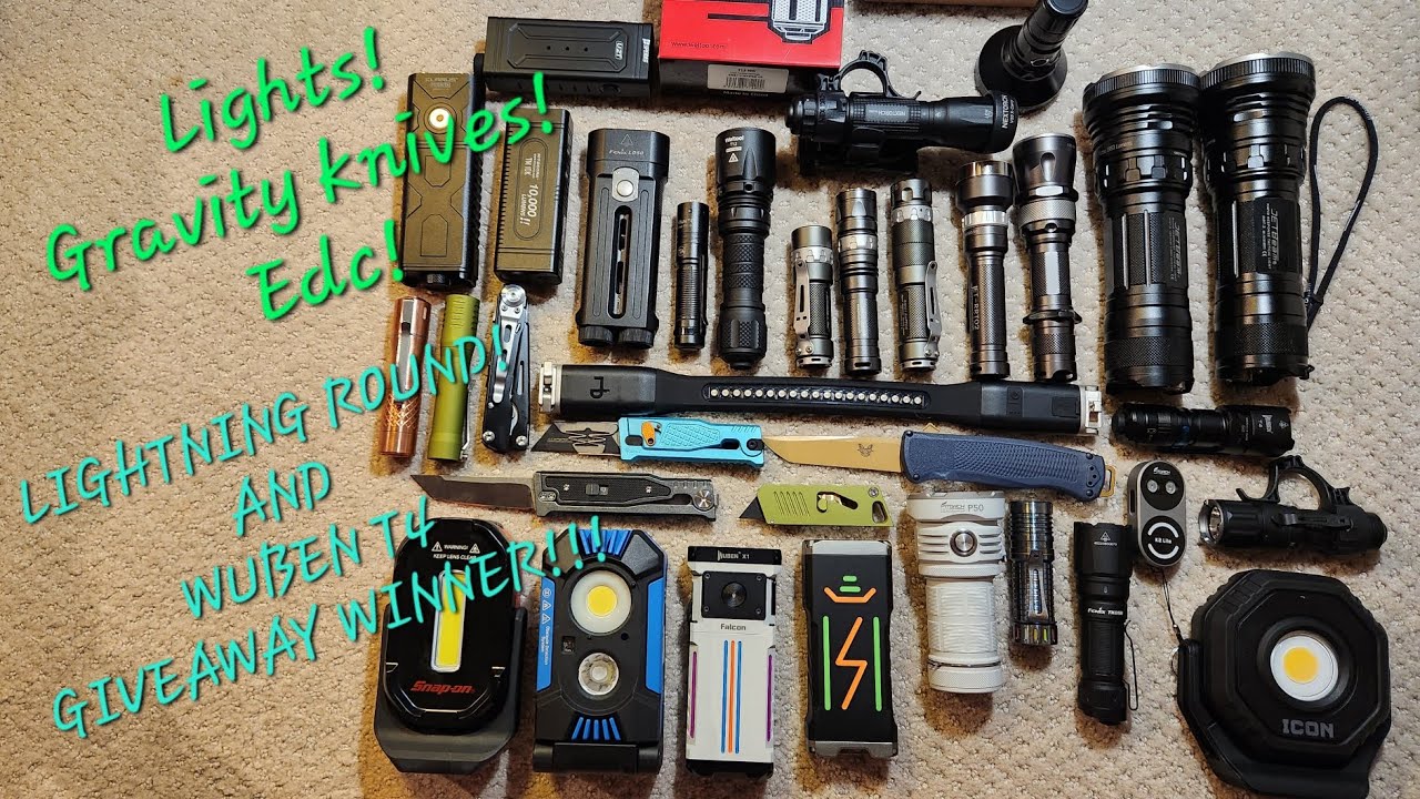 New Flashlight and Knives LIGHTNING ROUND!!! And WUBEN T4 GIVEAWAY WINNER!!!