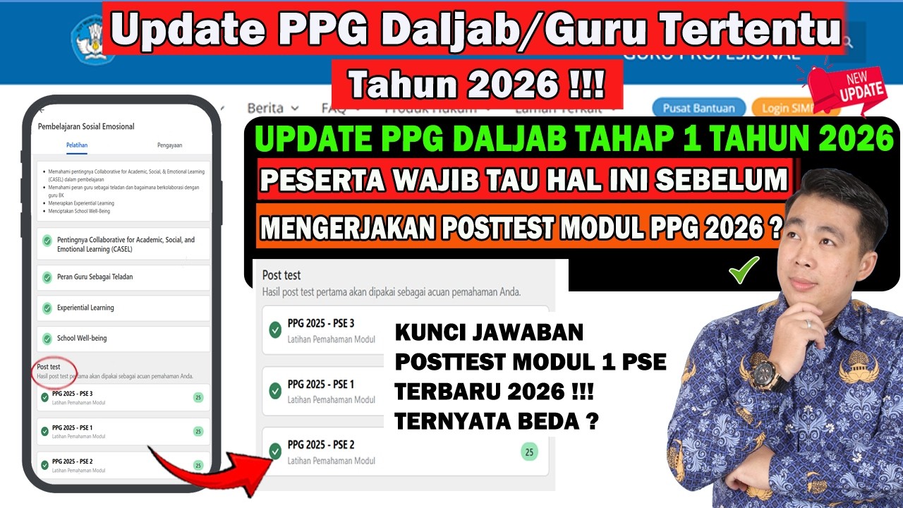 PPG TAHAP 1 2026 ! PESERTA WAJIB TAU SEBELUM MENGERJAKAN POSTTEST MODUL PPG DI TAHUN 2026 !!!