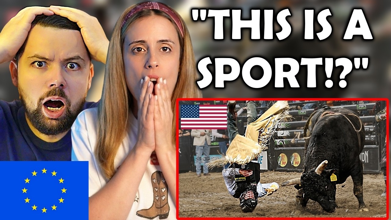 European Couple Reacts To Bull Riding Wrecks For The First Time