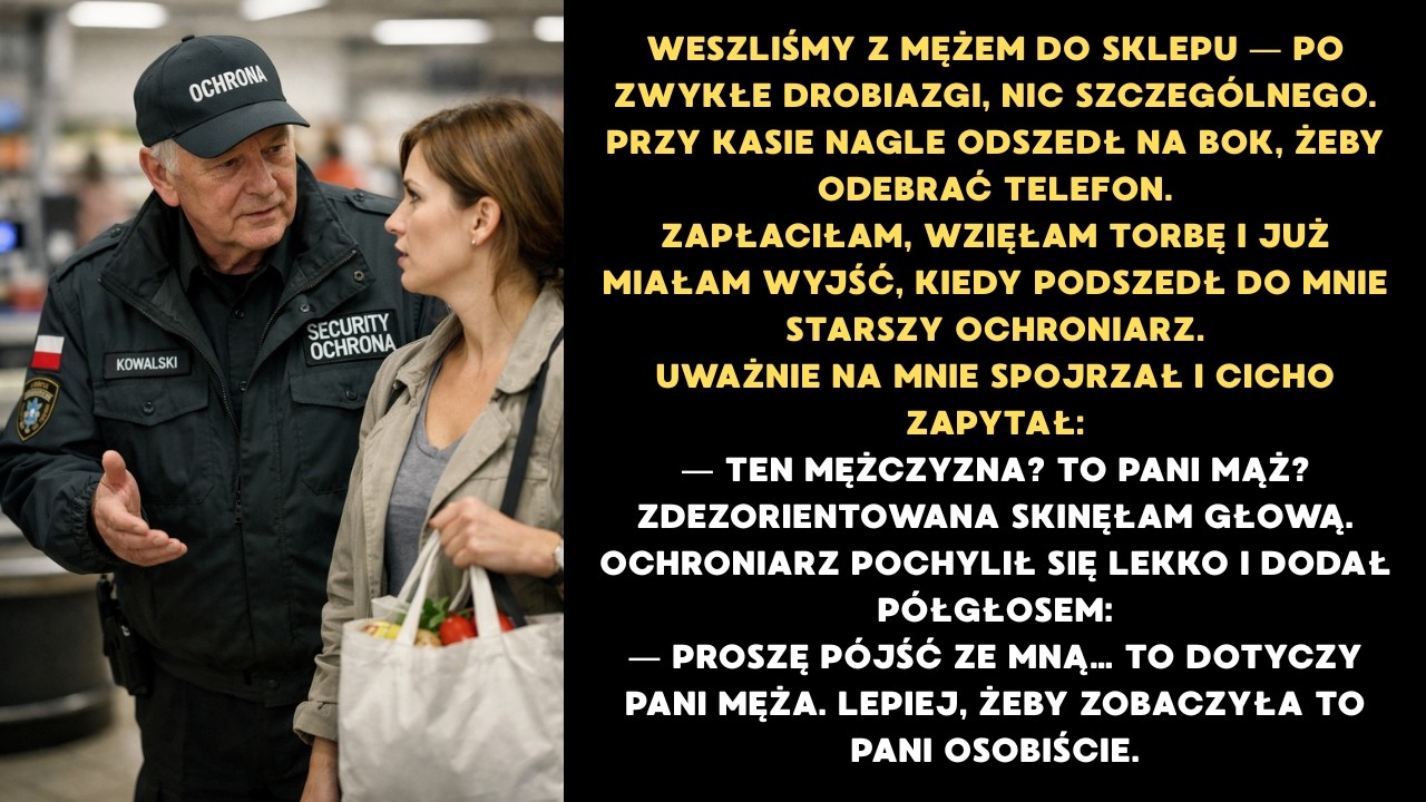 Ochroniarz w sklepie zatrzymał mnie przy kasie i powiedział: 