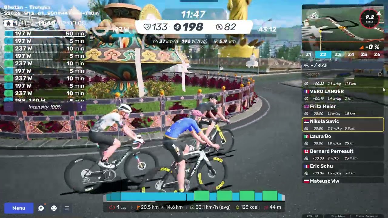 MyWhoosh - Custom workout on Trongsa - Tempo + Base training S2026_W13_01