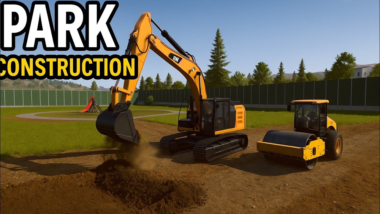 New Build: Creating a Park after the Noise Barrier | Construction Simulator