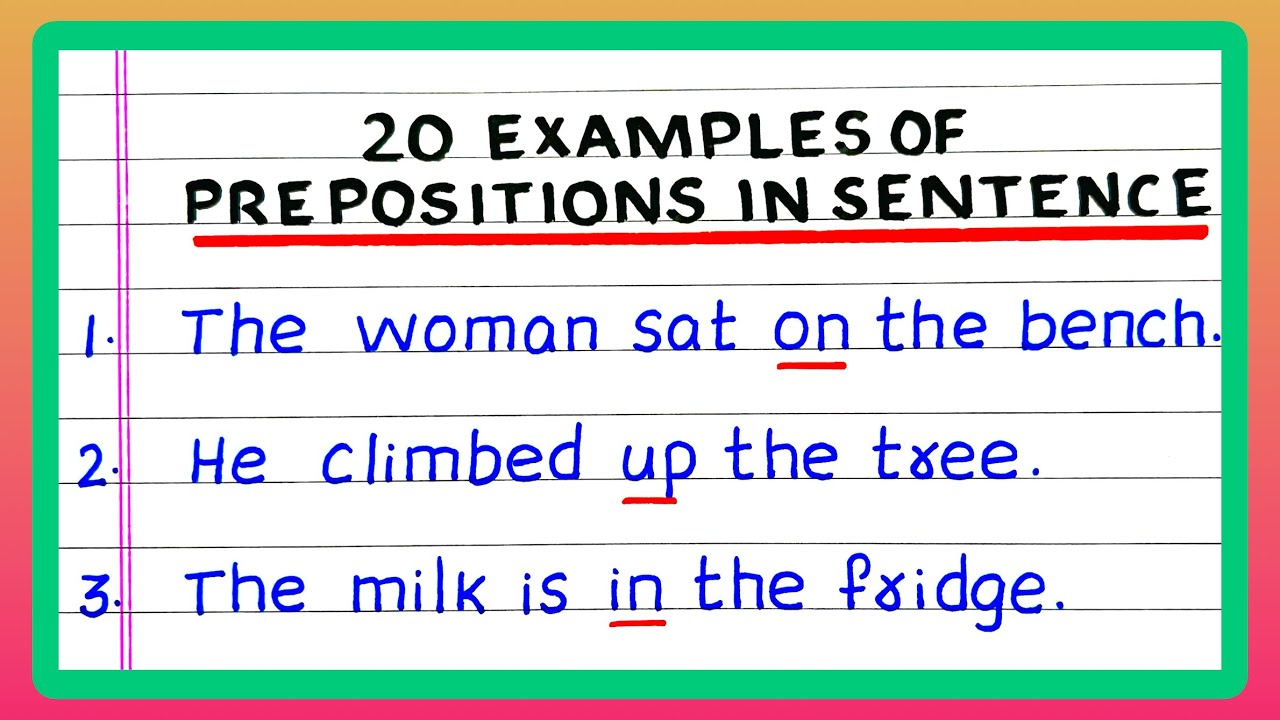 20 Examples of Preposition Sentences | Examples of Preposition Sentences