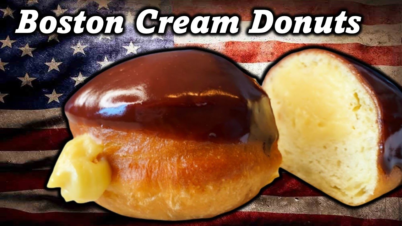 How to make Boston cream donuts /  homemade glazed custard donuts