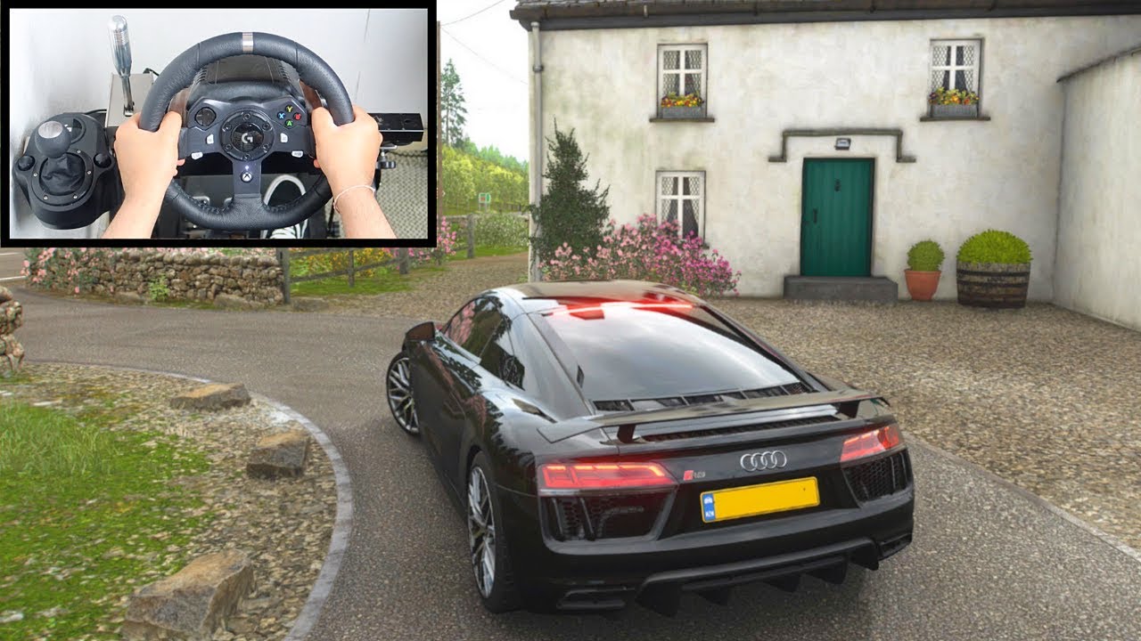 Forza Horizon 4 Audi R8 V10 Plus (Steering Wheel + Paddle Shifter) Gameplay