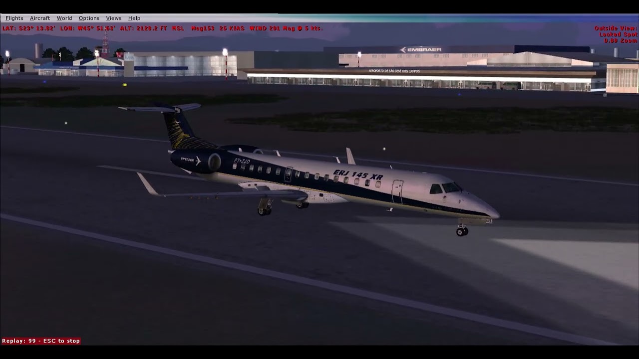 POUSO EM SJC COM O EMBRAER ERJ-145XR by Cmte. Jluiz....