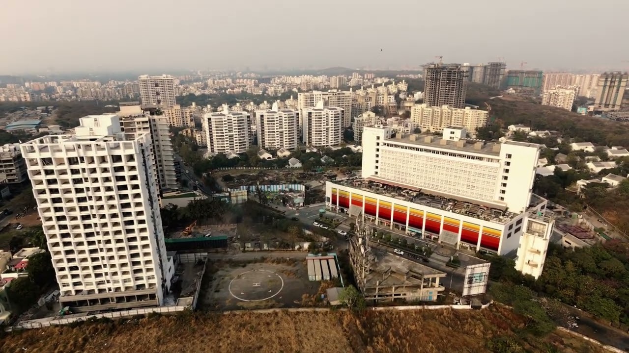 Clover Hills Plaza Pune | Ground View with Punya Dham Ashram | Drone Video