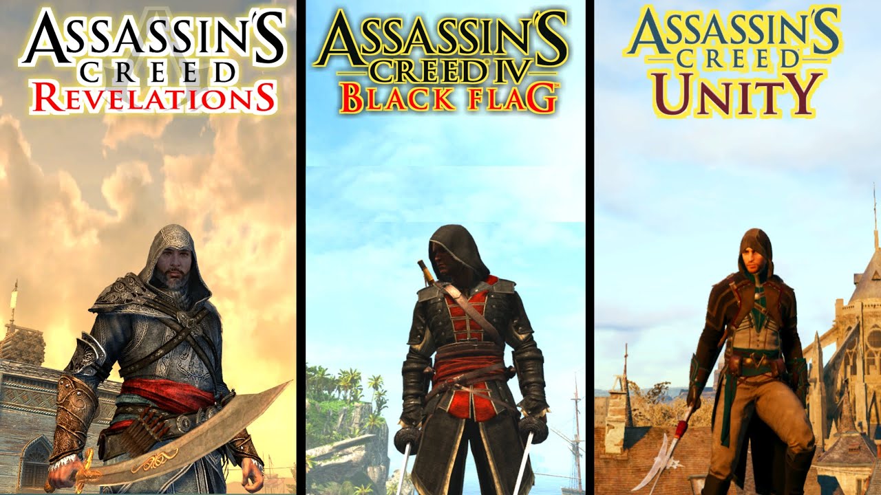 AC revelation vs AC Black flag vs AC unity - which game is best? ( ultimate - comparison ) 🔥