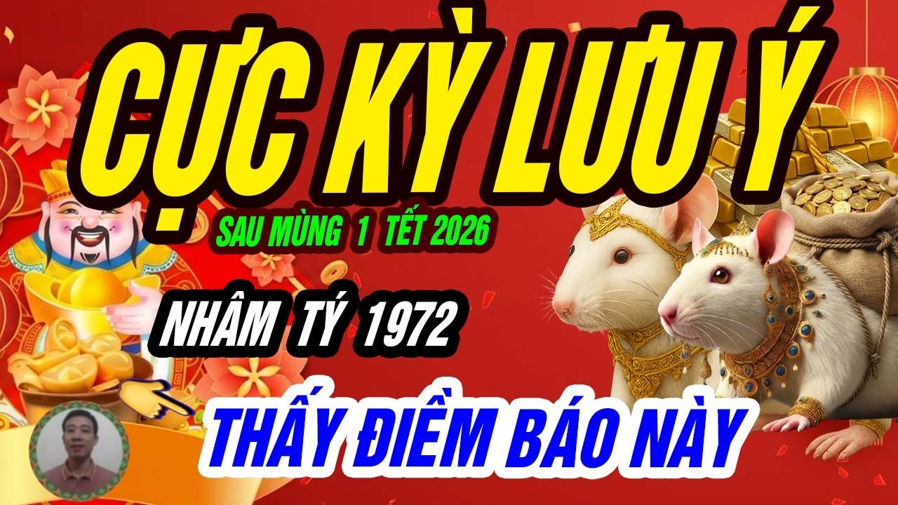 🐭 NHÂM TÝ 1972 – LÁ BÀI LẬT NGỬA: Đúng sau ngày mùng 1 Tết, TÀI LỘC BỨT PHÁ MẠNH MẼ