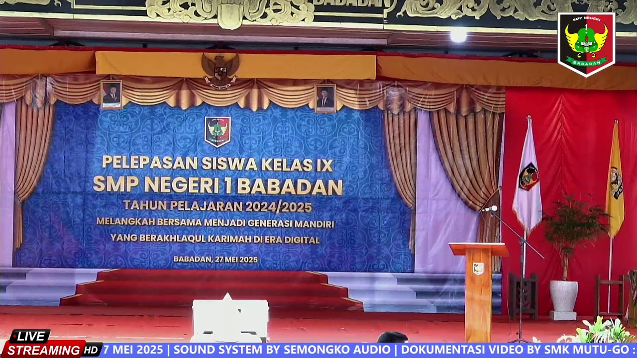 PELEPASAN SISWA KELAS IX SMP NEGERI 1 BABADAN TAHUN PELAJARAN 2024/2025