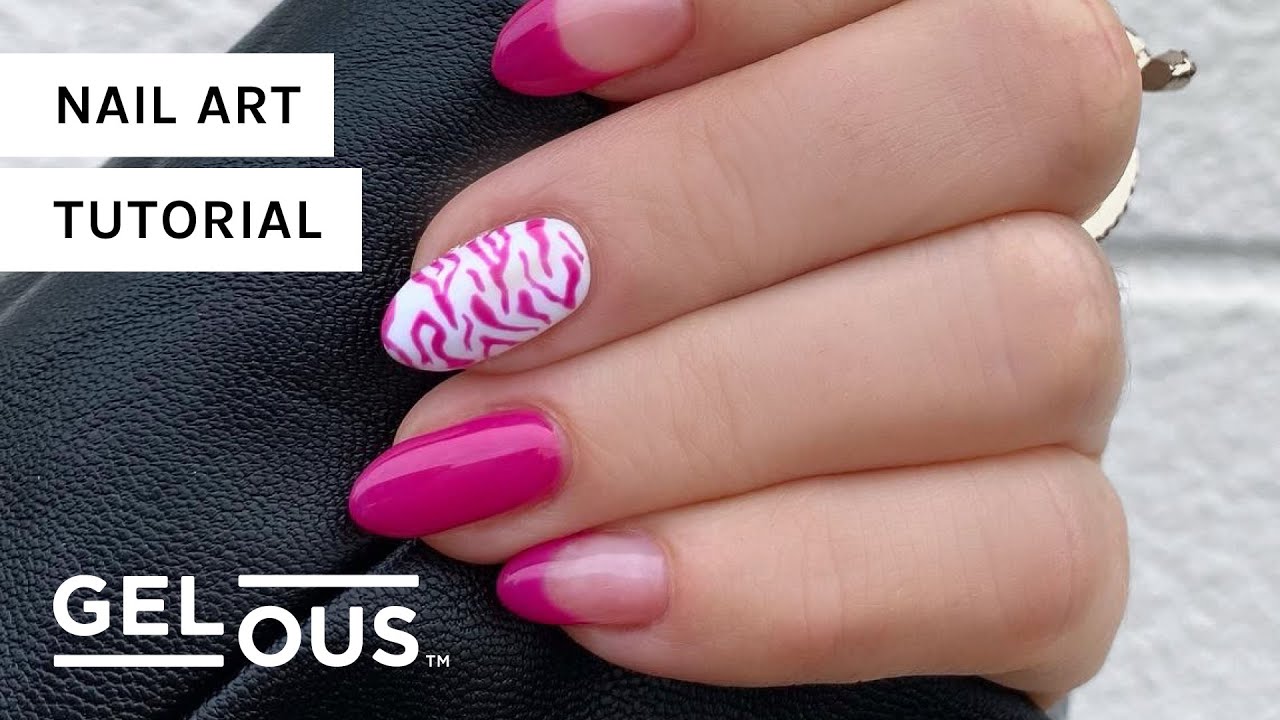 How To Paint a Pink Zebra Gel Manicure | Gel Nail Art Tutorial | Gelous Gel Nail Polish