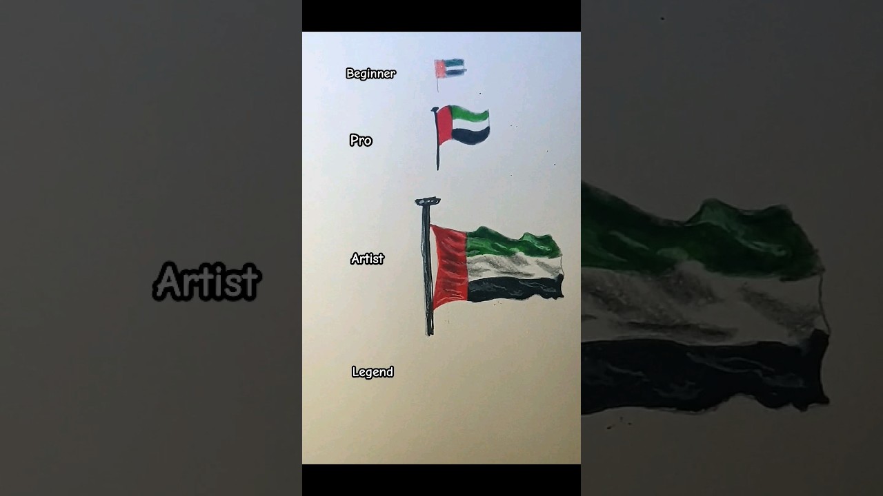 How to Draw UAE! Flag #art #satysfying #drawing #easydraw #painting #tutorial #easydrawing #shorts