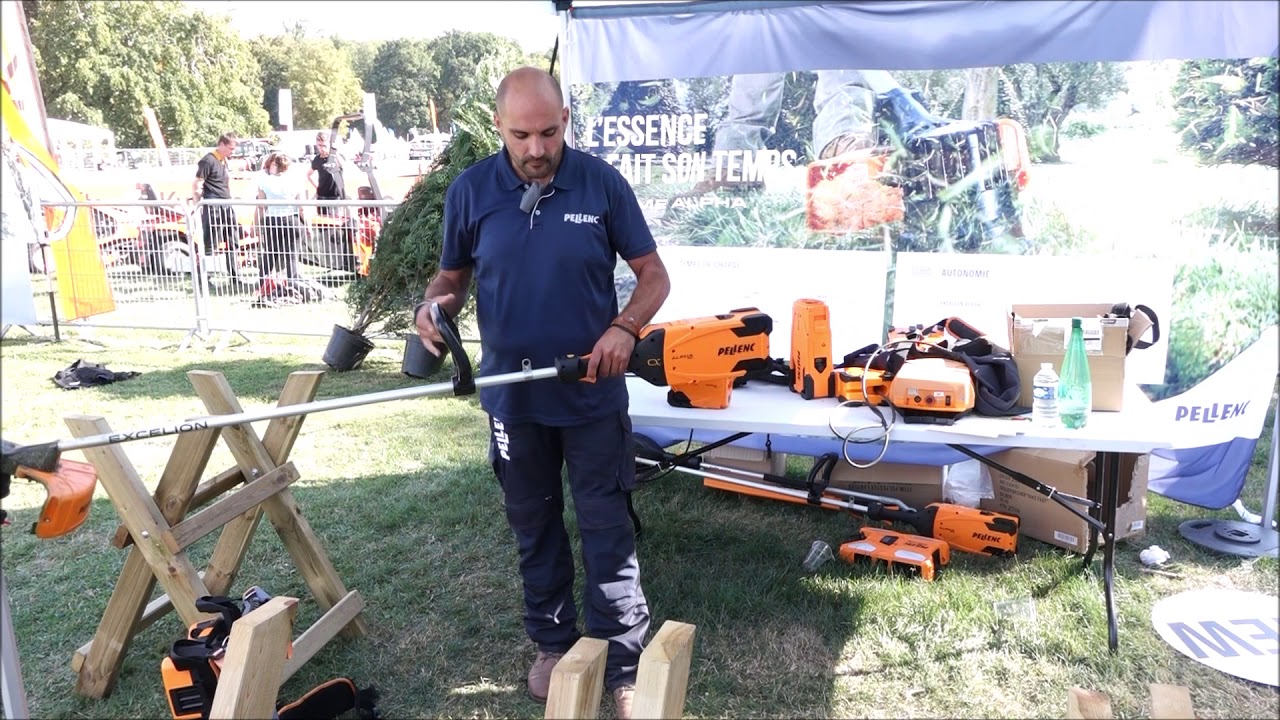 PELLENC-GCT : Olivier MONTOYA présente le Coupe-Herbe Excelion Alpha sur perche à batterie embarquée