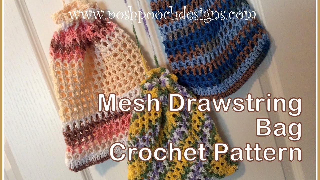 Mesh Drawstring Bag Crochet Pattern