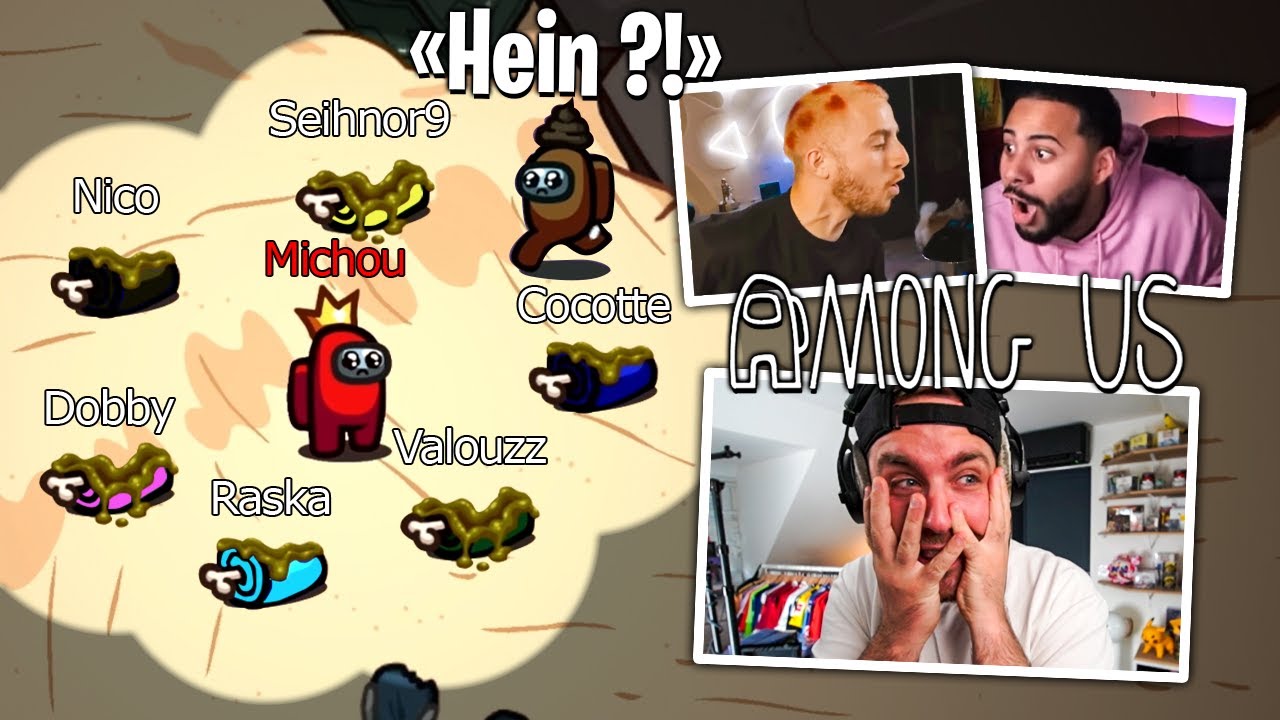 Michou nous tue un par un en Vipère sur Among Us… (Nico ragequit car il ne sait pas se défendre)