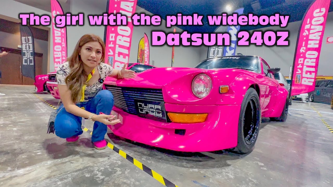 I meet the girl who built the PINK widebody Datsun 240Z. VH41 engine!