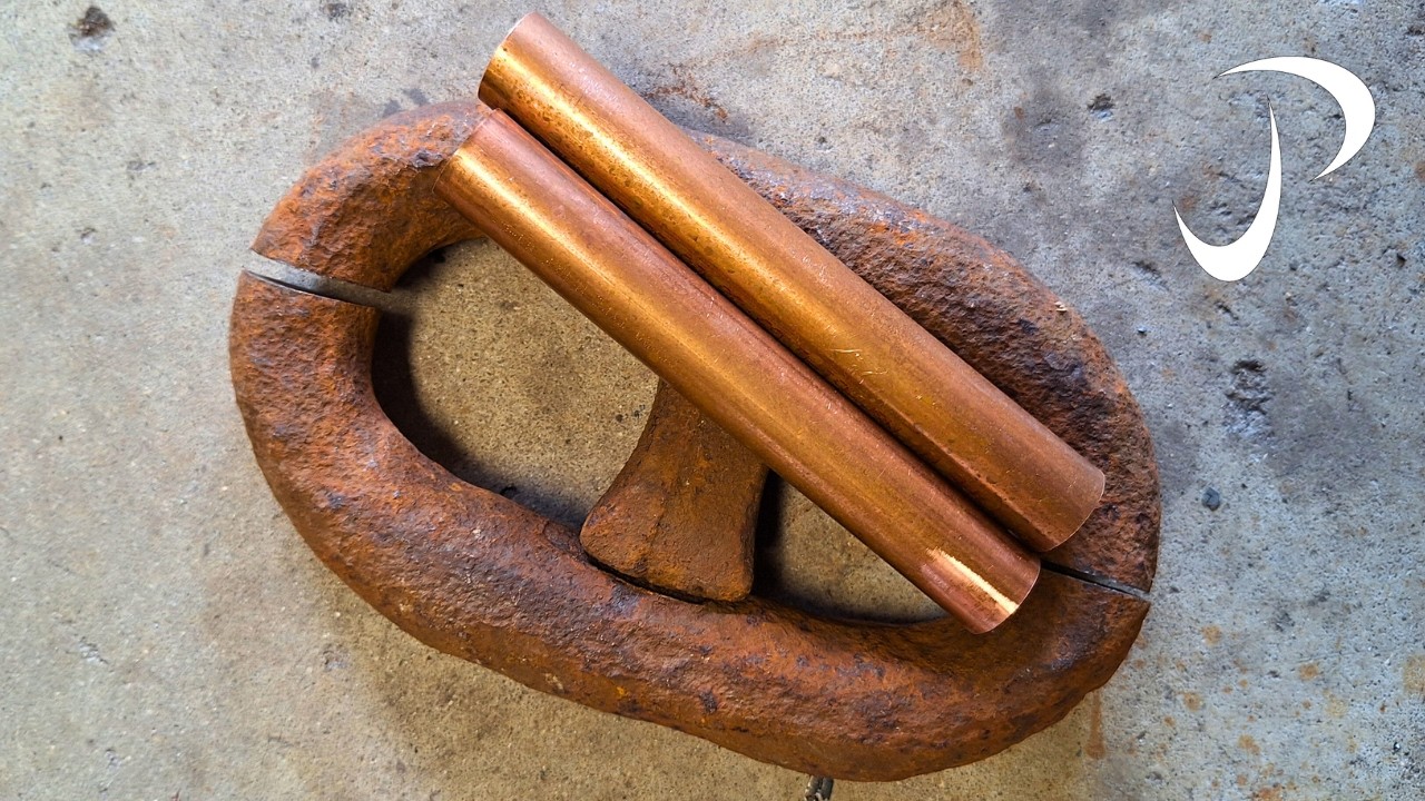 Making a Chef Knife from an Ancient Chain and Copper Pipes