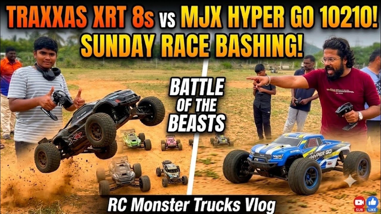 Traxxas XRT vs MJX Hyper Go! 🔥 Sunday Thrilling RC Car Bashing & Stunts Tamil Vlog 💥