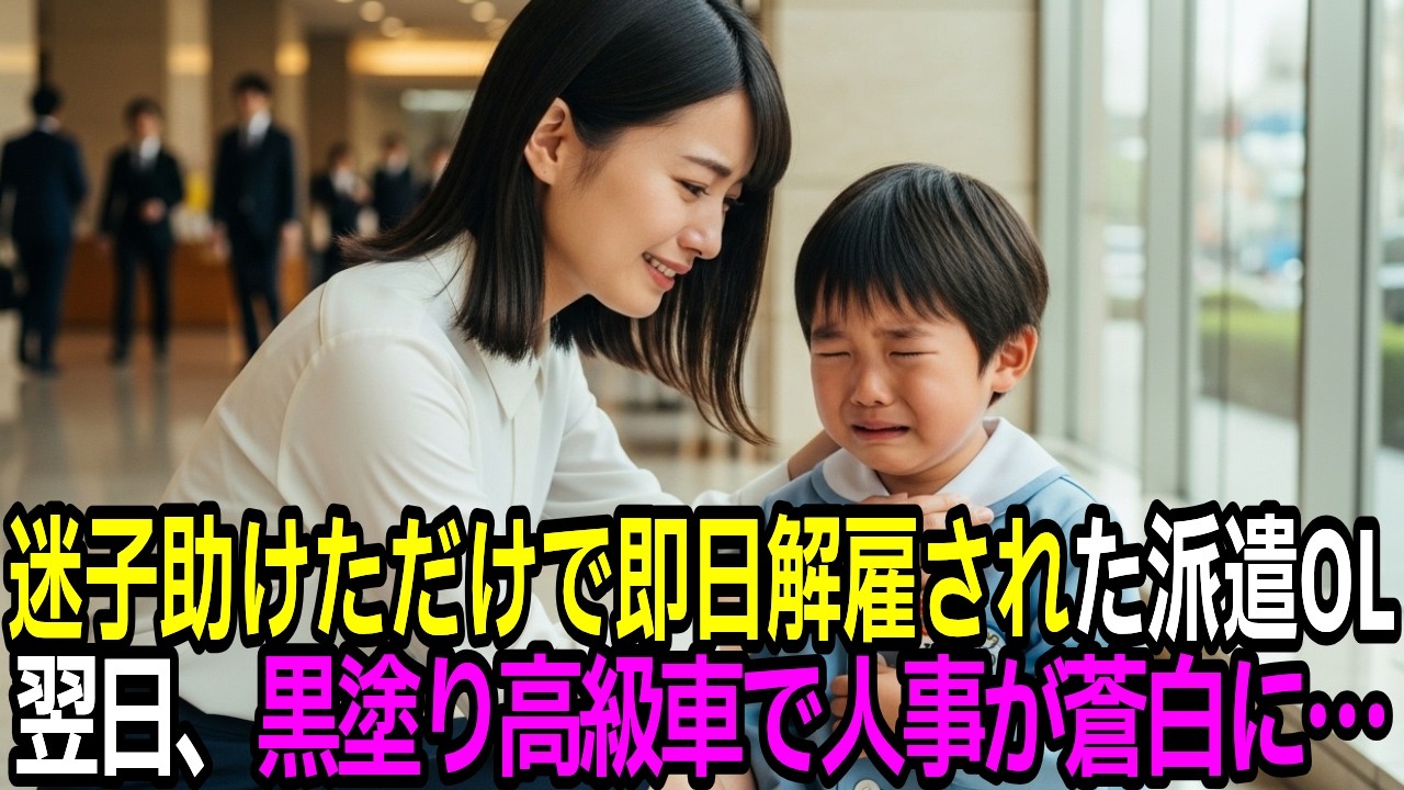 「お前クビ。」迷子を助けただけで即日解雇された派遣OL…翌日、会社前に黒塗りの高級車が止まり全員が驚愕した