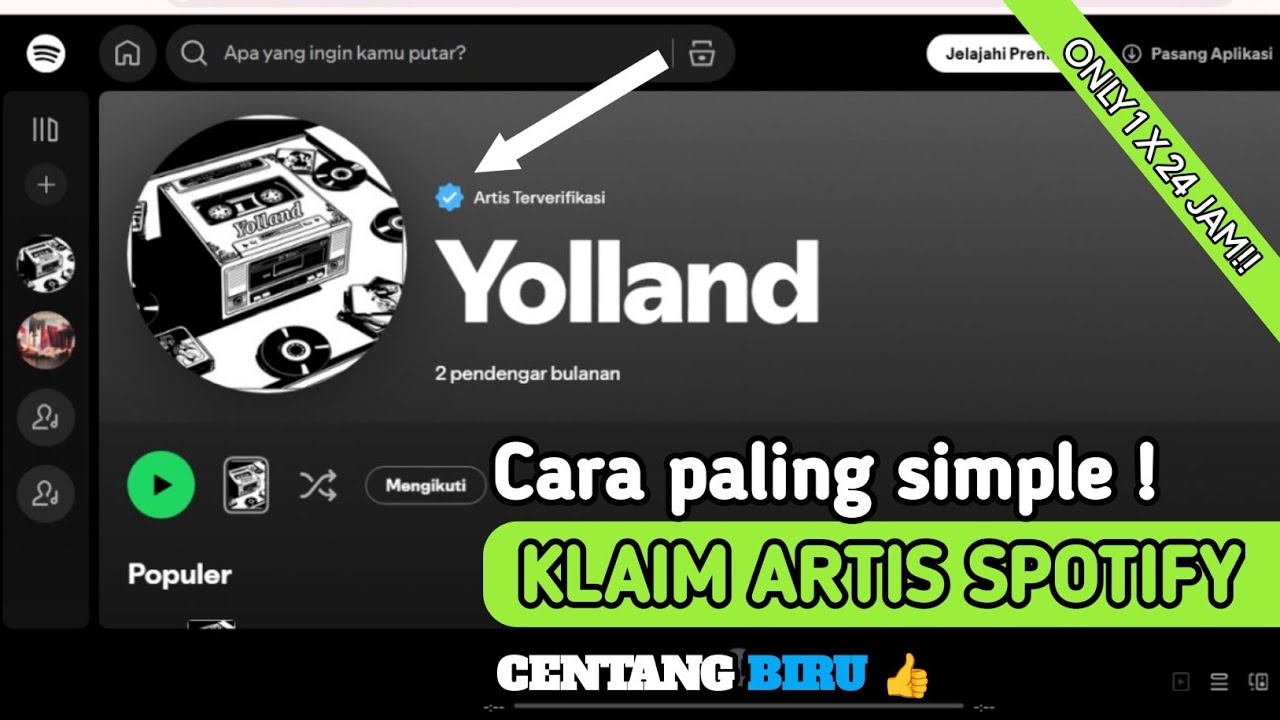 TERBARU ! Cara saya ajukan CLAIM ARTIS SPOTIFY 1 x 24 JAM AUTO APPROVE