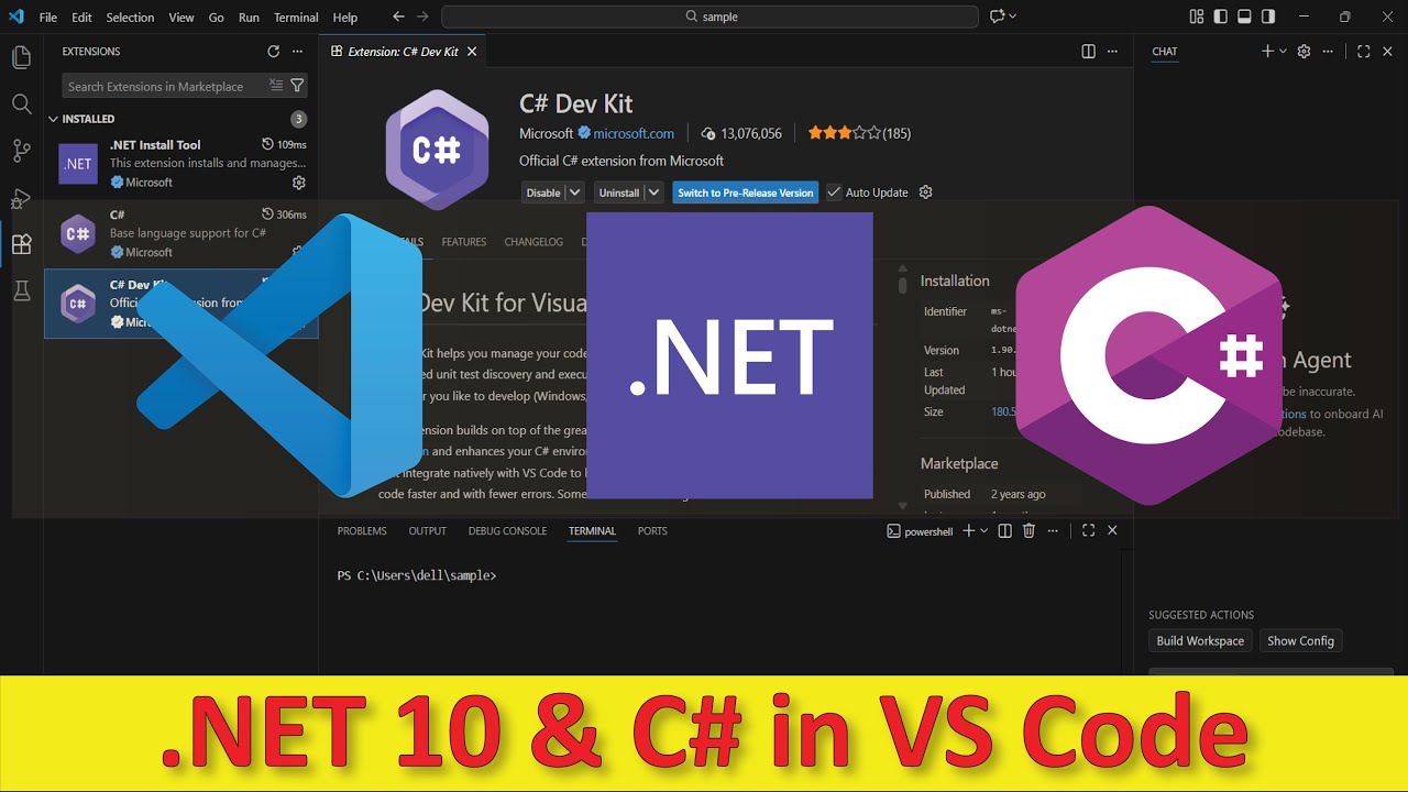 Как установить .NET 10 и C# в Visual Studio Code (vS Code) | Полное руководство по установке | ia...