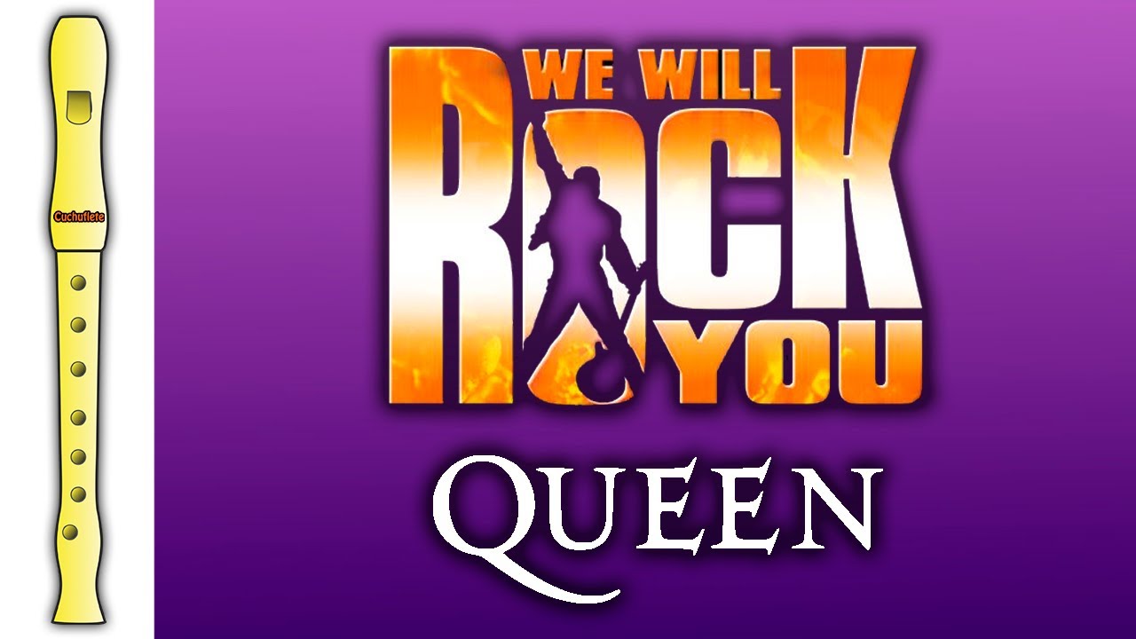 WE WILL ROCK YOU - Tutorial flauta con notas / Recorder play along