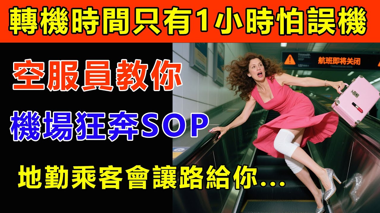 轉機時間只有1小時？空服員教你「機場狂奔SOP」，學會這3句英文，地勤、乘客都會讓路給你！不錯過航班的保命技巧！#生活經驗 #百科密码 #科普