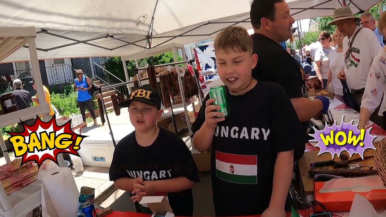 Hungarian 🇭🇺 Festival 🇭🇺 June 2022 New Brunswick, NJ Lángos / Kürtoskalács Chimney cake in HD 4K