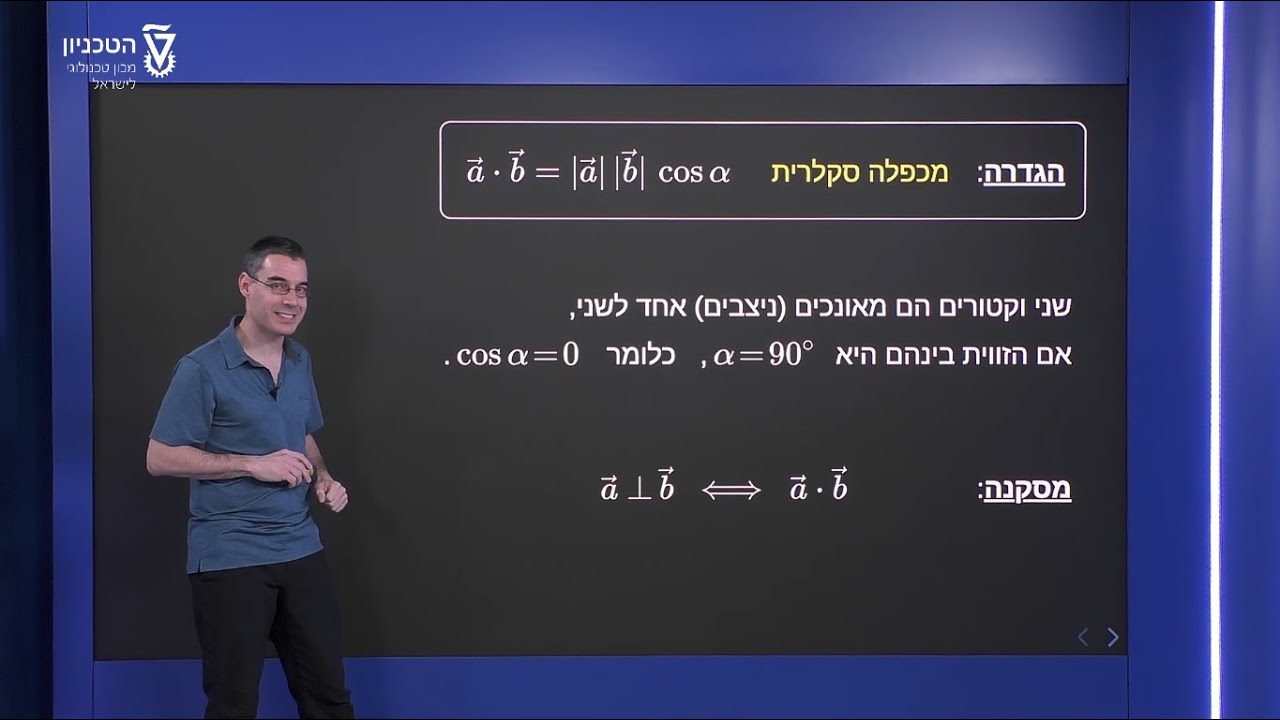 מכפלה סקלרית - וקטורים ניצבים