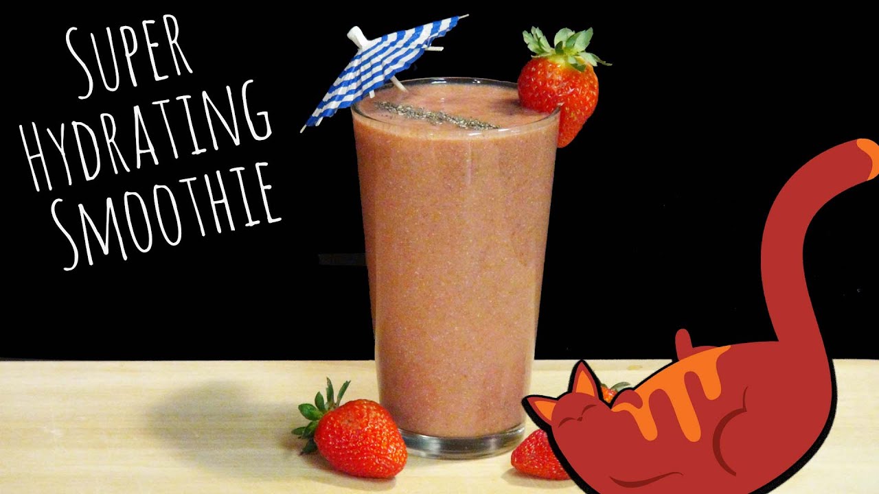 Super Hydrating Smoothie | Strawberry Smoothie with Coconut and Chia