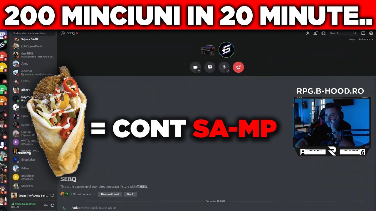 A dat CONTUL de SA:MP pe o SHAORMA!