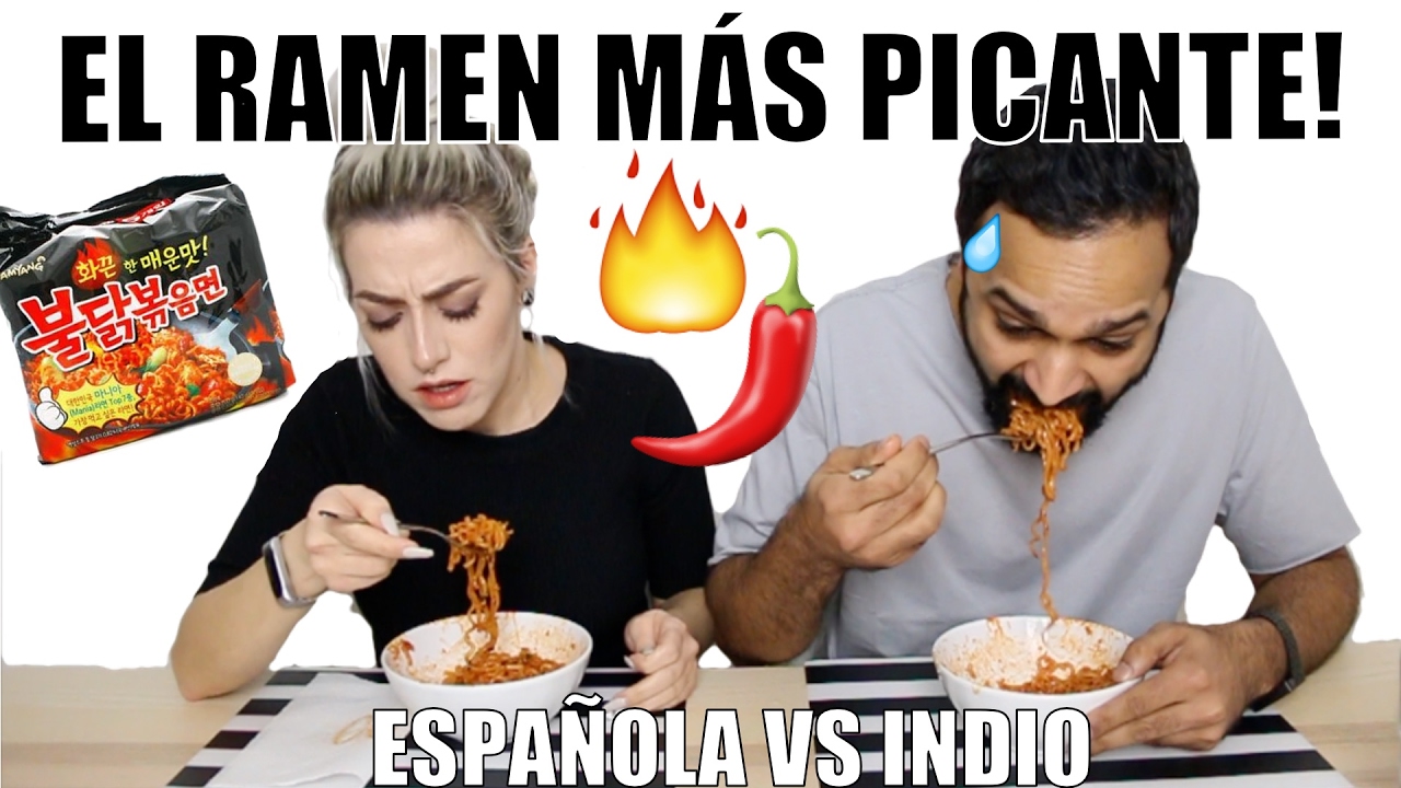 PROBANDO EL RAMEN M&Aacute;S PICANTE DEL MUNDO CON MI NOVIO INDIO! | Spicy Ramen Challenge