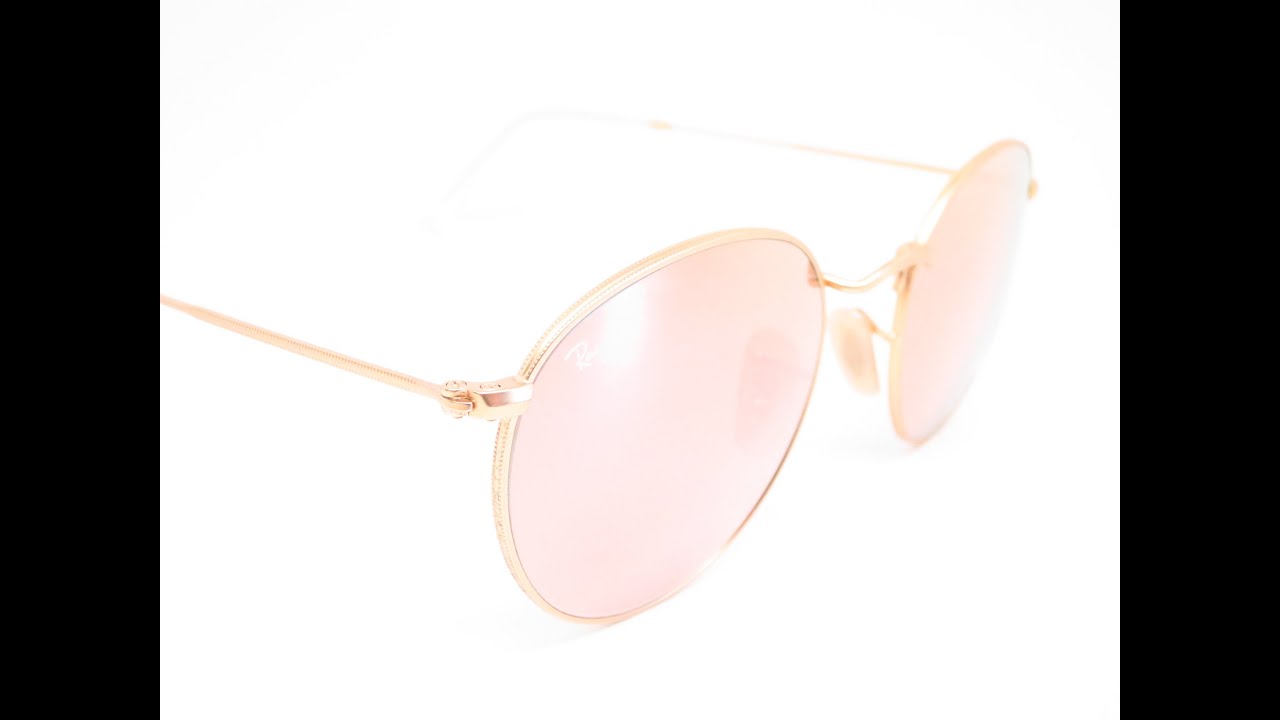 Ray-Ban RB 3447 Round Metal 112/Z2 Matte Gold Sunglasses
